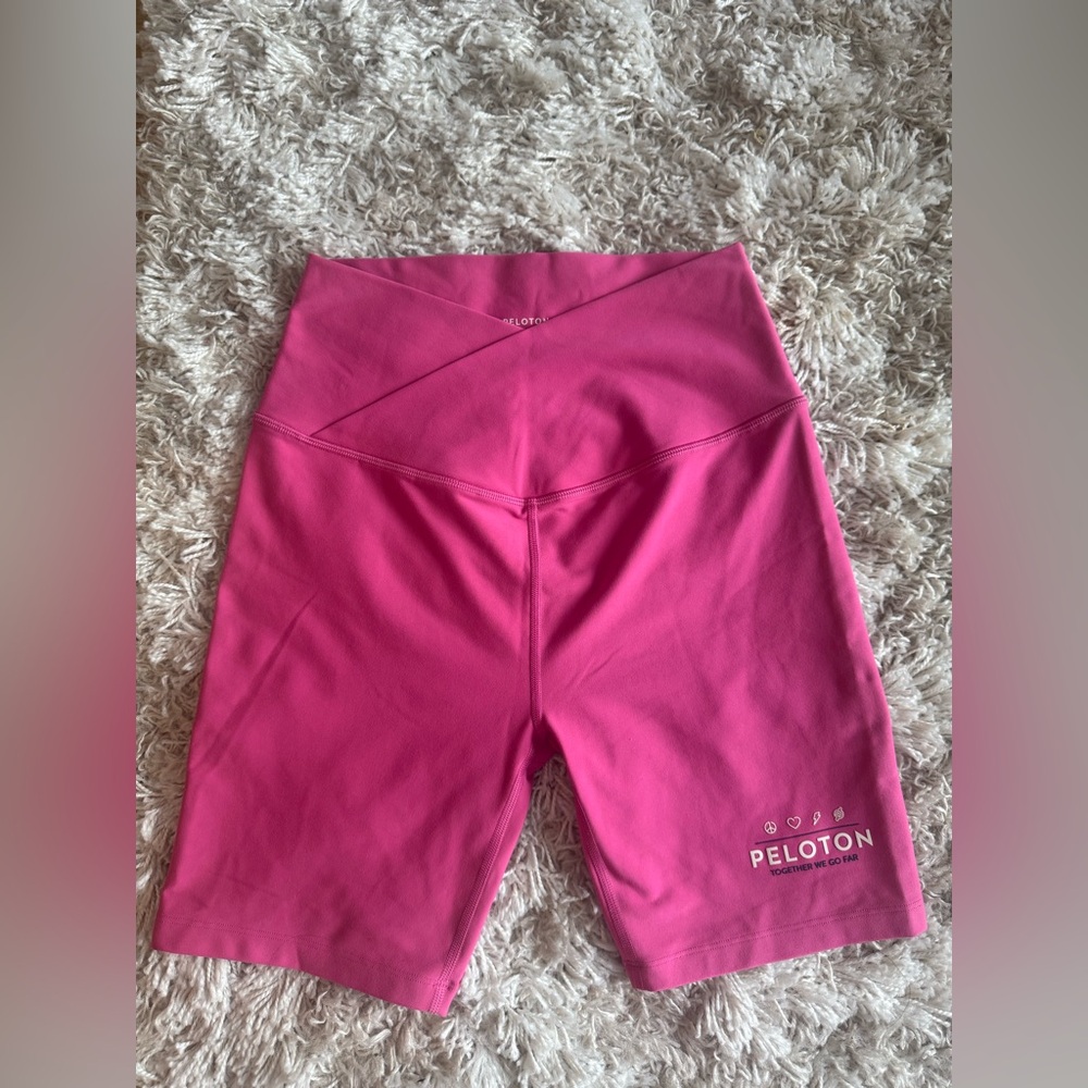 Peloton Cross-Front Pink Bike Shorts